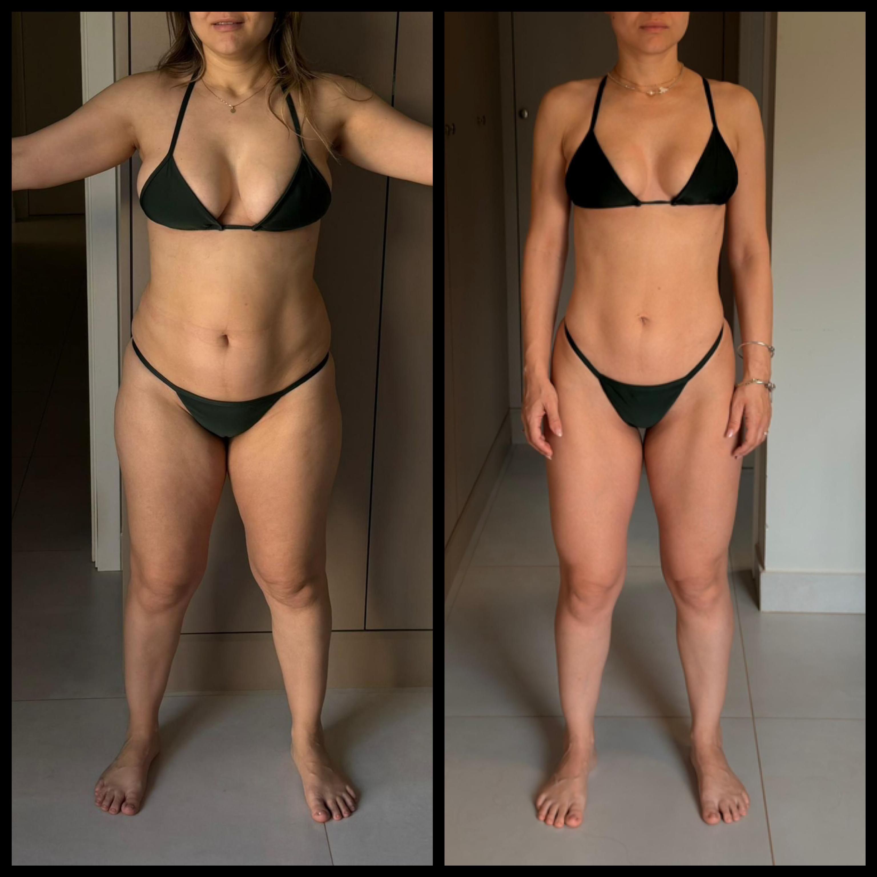 Resultado de aluna — antes e depois